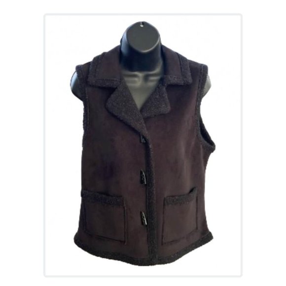 Straight Down Shearling Vest - women’s Size M - Black - Picture 2 of 4